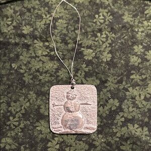Charming Silver Snowman Ornament